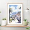 Madeira Portugal Watercolor Art Print on shelf