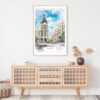 Madrid Watercolor Art Print - Shelf - Portrait