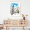 Madrid Watercolor Art Print - Shelf - Portrait