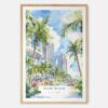 Miami Beach Watercolor Art Print - Main - Wood Frame