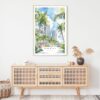 Miami Beach Watercolor Art Print - Shelf - Portrait