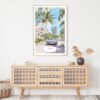 Miami Watercolor Painting Art Print - Shelf - Portrait