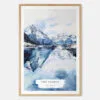 Norwegian Fjords in Winter Watercolor Art Print - Main - Wood Frame