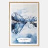 Norwegian Fjords in Winter Watercolor Art Print - Main - Wood Frame