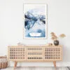 Norwegian Fjords in Winter Watercolor Art Print - Shelf - Portrait