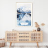 Norwegian Fjords in Winter Watercolor Art Print - Shelf - Portrait