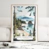 Olympic National Park Watercolor Art Print - Wood Frame standing on Floor