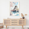 Osaka Japan Watercolor Art Print - Shelf - Portrait