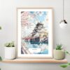 Osaka Japan Watercolor Art Print on shelf