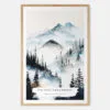 Pacific Northwest Watercolor Art Print - Main - Wood Frame