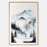 Pacific Northwest Watercolor Art Print - Main - Wood Frame