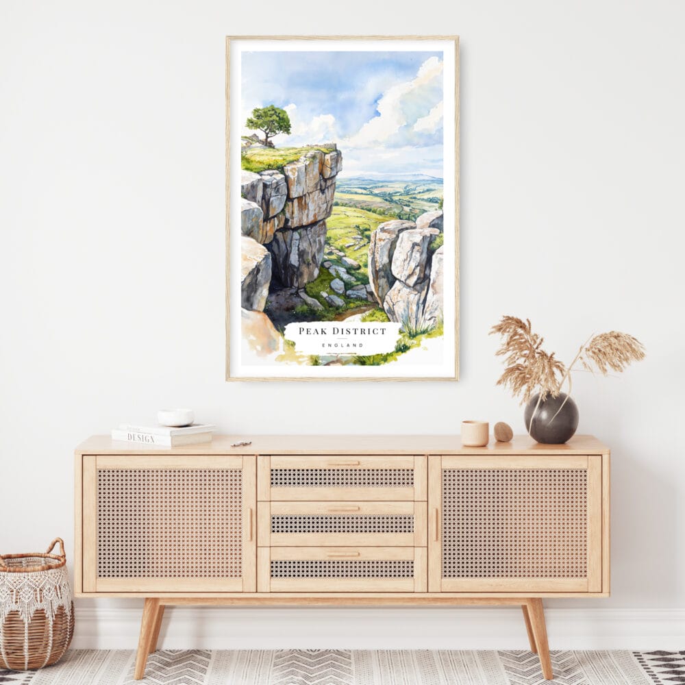 Peak District England Watercolor Art Print - Shelf - Portrait Peak District England Watercolor Art Print - Shelf - Portrait
