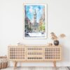 Philadelphia City Hall Watercolor Art Print - Shelf - Portrait
