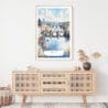 Prague Skyline Watercolor Art Print - Shelf - Portrait