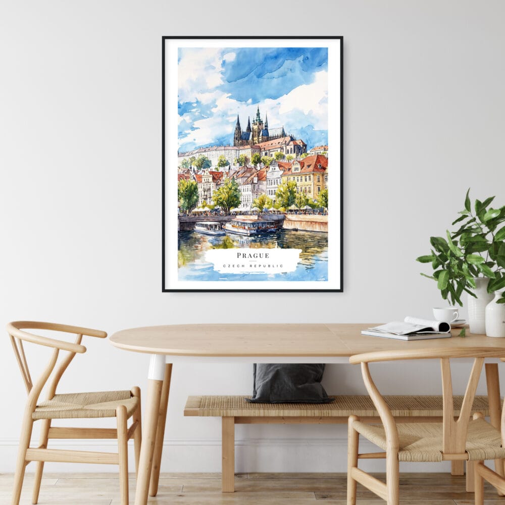 Prague St Vitus Cathedral Watercolor Art Print - Kitchen Wall Art - Portrait Prague St Vitus Cathedral Watercolor Art Print - Kitchen Wall Art - Portrait