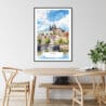 Prague St Vitus Cathedral Watercolor Art Print - Kitchen Wall Art - Portrait