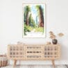 Redwood California National Park Watercolor Art Print - Shelf - Portrait
