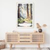 Redwood National Park Watercolor Art Print - Shelf - Portrait