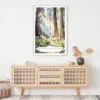 Redwood National Park Watercolor Art Print - Shelf - Portrait