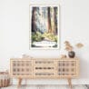 Redwood National Park Watercolor Art Print - Shelf - Portrait