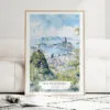 Rio De Janeiro Watercolor Art Print - Wood Frame standing on Floor