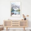 Rocky Mountains Valleys Of the Ten Peaks Watercolor Art Print - Shelf - Portrait