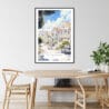 San Francisco Painted Ladies Watercolor Art Print - Kitchen Wall Art - Portrait