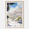 San Francisco Painted Ladies Watercolor Art Print - Main - Wood Frame
