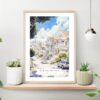 San Francisco Painted Ladies Watercolor Art Print on shelf