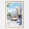 San Francisco Watercolor Art Print - Main - Wood Frame