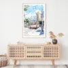San Francisco Watercolor Art Print - Shelf - Portrait