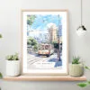 San Francisco Watercolor Art Print on shelf
