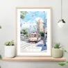 San Francisco Watercolor Art Print on shelf
