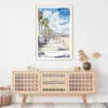 Santa Monica Watercolor Art Print - Shelf - Portrait