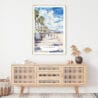 Santa Monica Watercolor Art Print - Shelf - Portrait
