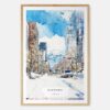Sapporo Watercolor Art Print - Main - Wood Frame