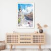 Spain Madrid Watercolor Art Print - Shelf - Portrait