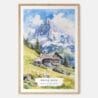 Swiss Alps Watercolor Art Print - Main - Wood Frame