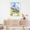Swiss Alps Watercolor Art Print - Shelf - Portrait