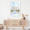 Taj Mahal India Watercolor Art Print - Shelf - Portrait