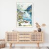The Fjords Watercolor Art Print - Shelf - Portrait