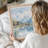 Woman Holding Framed Brienz Watercolor Wall Art - Portrait