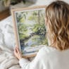 Woman Holding Framed Everglades National Park Watercolor Wall Art - Portrait