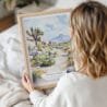 Woman Holding Framed Joshua Tree Watercolor Wall Art - Portrait