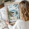 Woman Holding Framed Olympic National Park Watercolor Wall Art - Portrait