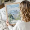 Woman Holding Framed Rio De Janeiro Watercolor Wall Art - Portrait