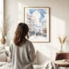 Woman standing in front of Berlin Watercolor Art Print