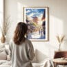 Woman standing in front of Kyoto Pagoda Watercolor 1 Art Print
