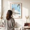 Woman standing in front of Maui Watercolor 2 Art Print