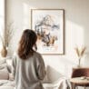 Woman standing in front of Yosemite Watercolor Art Print